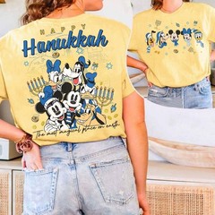 Mickey and Friends Happy Hanukkah Disneyland Family Christmas Unisex Tee 82901