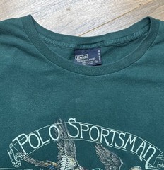 Vintage Polo Ralph Lauren Sportsman Duck Hunting T Shirt XL USA Made 90s Green