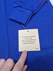 VTG J.J. Cochran Shirt Mens XL Blue Turtleneck Long Sleeve 100% Cotton Made USA