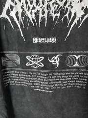 Oversized “Anxiety” Acid Wash Graphic Tee Charcoal Grey Y2K Grunge Streetwear