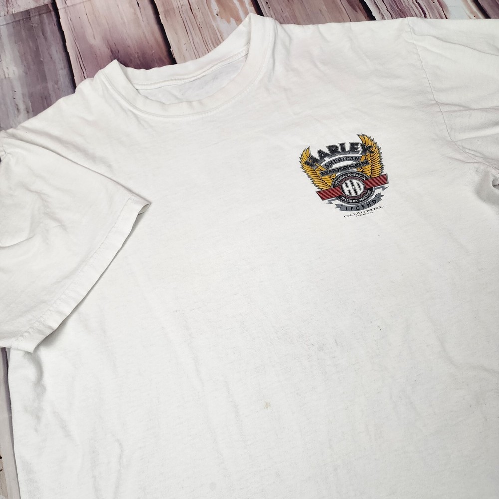 Harley Davidson Cozumel Mexico White T Shirt 48″ Chest XL See Description