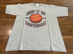 Budweiser T-Shirt XL Gray Hoop It Up Basketball Promo Beer Breweriana VTG 90s