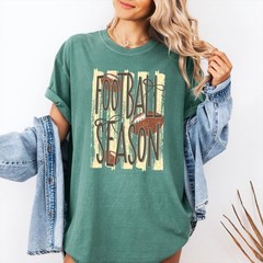 Football Season Shirt Retro Checkered Game Day Touchdown Fall Unisex Fan Tee