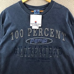 New Vintage 90s Pepsi T-Shirt 100 Percent Guaranteed Blue Mens L/XL NOS
