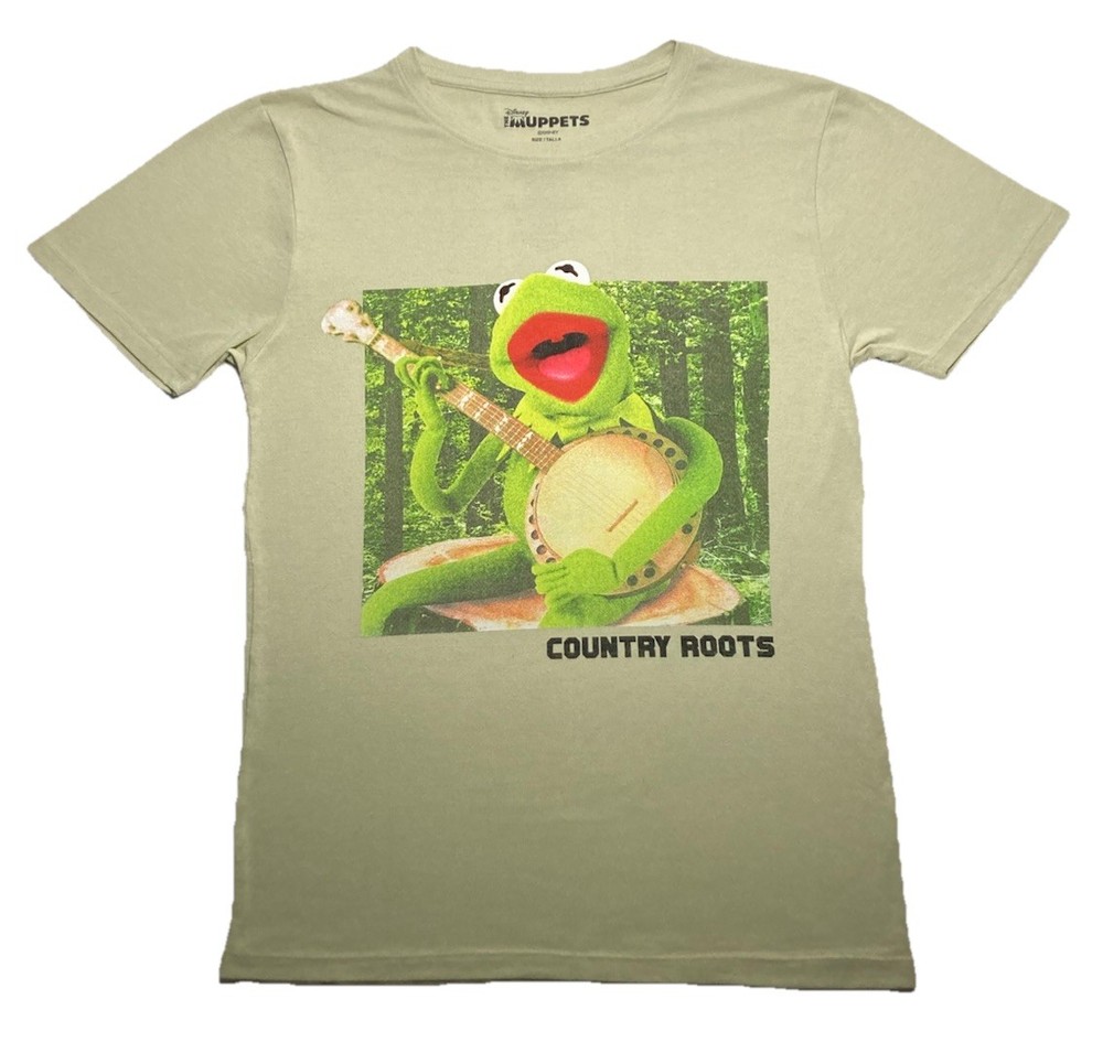 Disney The Muppets KERMIT THE FROG “Country Roots” Banjo T-Shirt Unisex Small