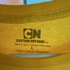 Cartoon Network Men’s L Yellow Graphic Logo Crew Neck Short Sleeve Cotton Tee