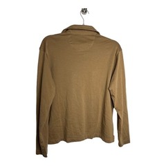UNTUCKit Shirt Mens Medium Tan Stretch 1/4 Button Casual Top Long Sleeve Collar
