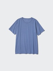NWT UNIQLO Men AIRism Short Sleeve Crew Neck T-shirt Japan L (US M) Japan Blue