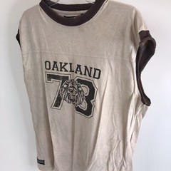 Vintage Shirt Oakland Lion 73 T-shirt Seattle Cotton Works Ringer L Muscle Tee