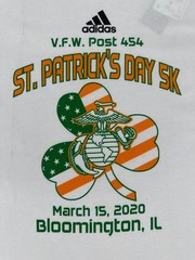 Adidas St. Patrick’s Day 5K Shirt Mens Small White VFW Post 454 Bloomington Tee
