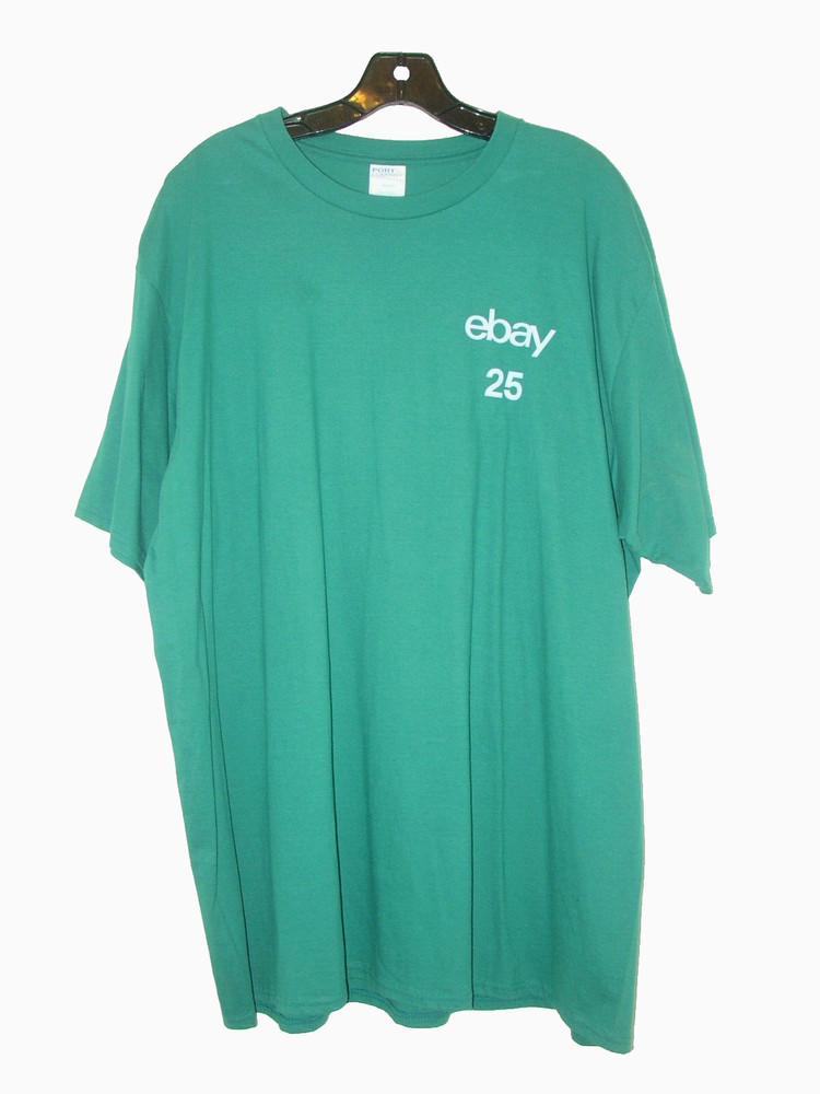 NEW Ebay T-Shirt Size 2X Teal Blue 100% Cotton 25 Year Anniversary Swag XXL NEW