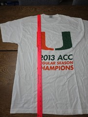 Miami Hurricanes Basketball 2013 ACC Regular Season Champions Tshirt XL