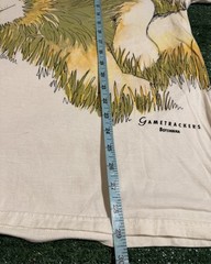 Vintage Lion Wrap Around Shirt AOP Nature Art Promo Gametracker Botswana RARE
