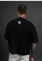 Hell is Real Distressed Grunge “Box Cut” Tee V2 in Black Drift Wash sz small