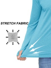 Men’s UPF 50+ Sun T-Shirts Hooded Long Sleeve UV Protection Workout Fishing Tops