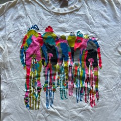 Vintage 90s Bicycle Art Shirt Size XL White Colorful 1992 Andrew Carson Bike