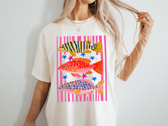 Preppy Coastal Fish Shirt Colorful Summer Graphic Tee Vacation Aesthetic