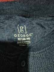 George Brand Men’s Relaxed Fit Thermal Henley Long Sleeve Size XLT