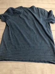 Goodthreads Shirt Mens XL Blue Stripe V-Neck Pocket Tee Jersey Cotton Casual