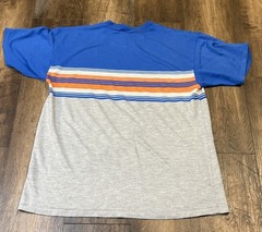 Vtg 90’s Rush Brand Striped T Shirt Mens Large Grunge Surf Skate Y2K Acrylic