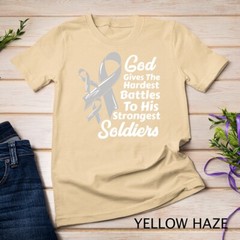 Brain Cancer Awareness Ribbon Fight Chemo Faith Soldiers God Unisex T-shirt