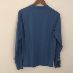 Gerry Blue athletic workout running performance T-Shirt long sleeve crewneck SM