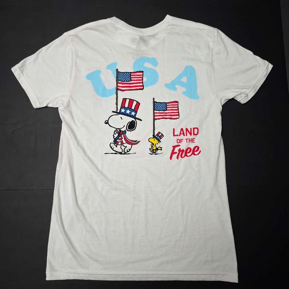 Peanuts Snoopy And Woodstock USA America – Licensed Cartoon T Shirt – Unisex L
