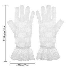 Gjinxi White Lace Gloves for Women Lace Floral Opera Tea Party Glove Short Vi…
