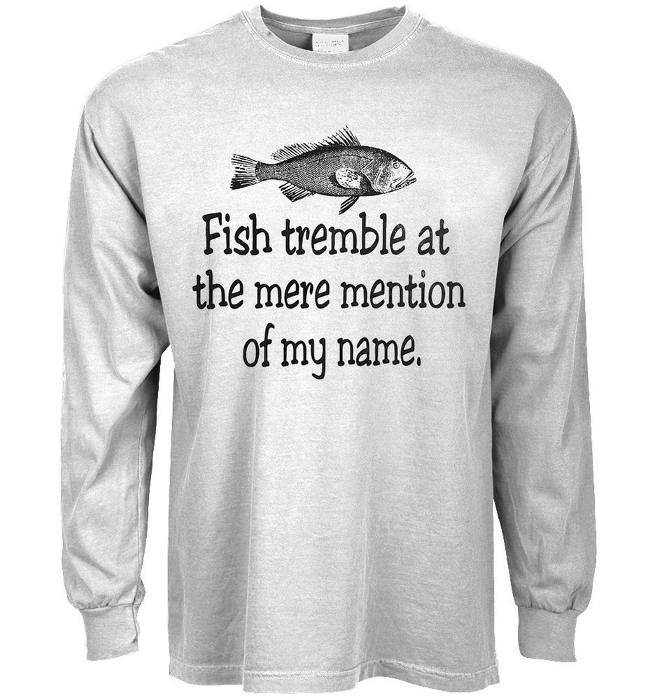 Mens Long Sleeve Tee Funny Fishing T-shirt Gifts Clothing Apparel Accessories