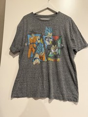 Dragon Ball Z Super T-Shirt, Adult Unisex XLarge Gray Goku Vegeta Anime