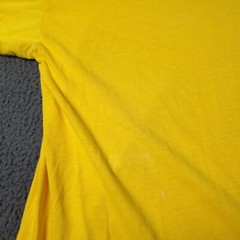 VINTAGE 90s Tommy Hilfiger T Shirt Mens L Large Short Sleeve Lined Yellow Pocket