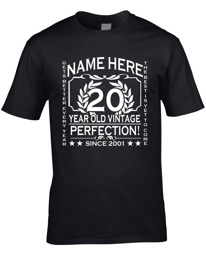 20th Birthday T-Shirt Customise Personalised Name, Year, Age Gift 3XL 4XL 5XL