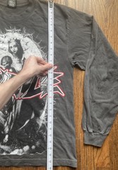 Evil Vice T-Shirt Mens Size Medium Long Sleeve Double Sided USA Made Faded