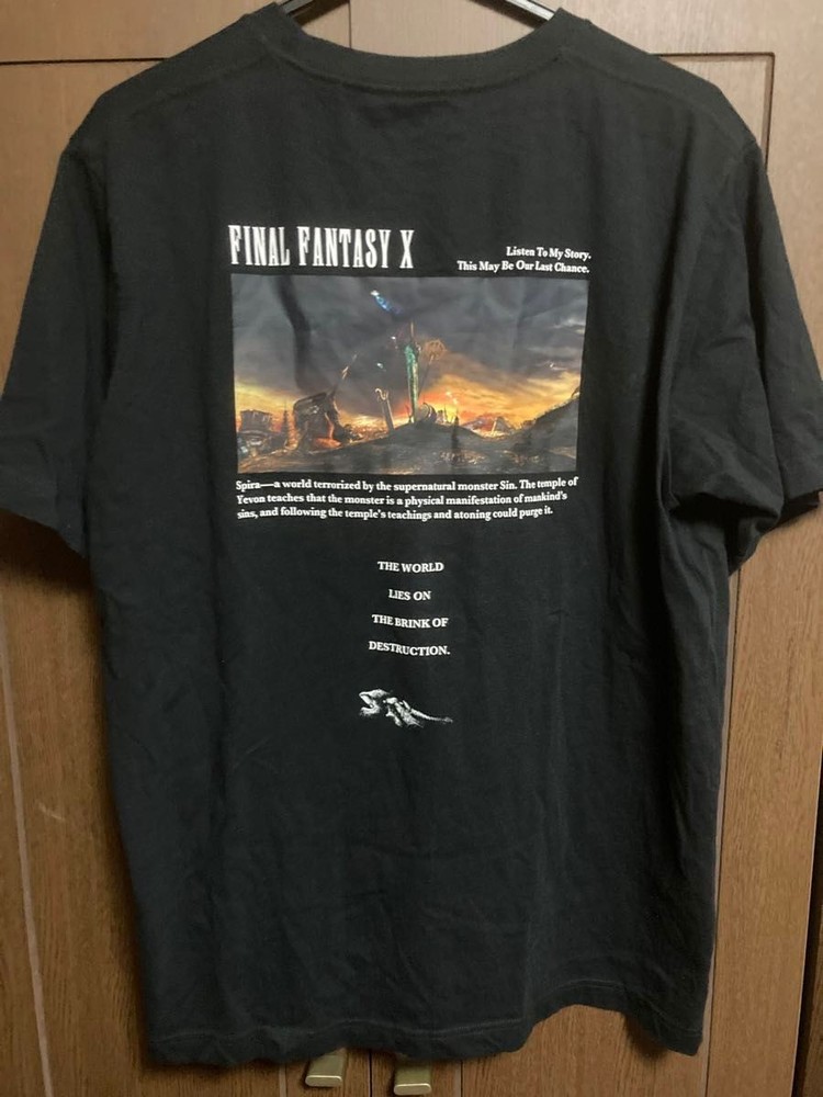 Final Fantasy X FFX T-Shirt XL Black UNIQLO UT Square Enix RPG Game Tee NWT