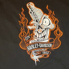 Harley-Davidson T-Shirt Mens 2XL Black Biker Edgy Spark Plug Skull Beaumont TX