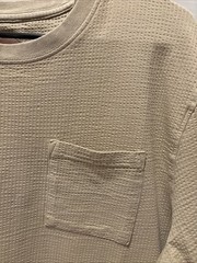 Common People Waffle Knit Tee Shirt Ribbed Stone/Tan Size Large NWT $75