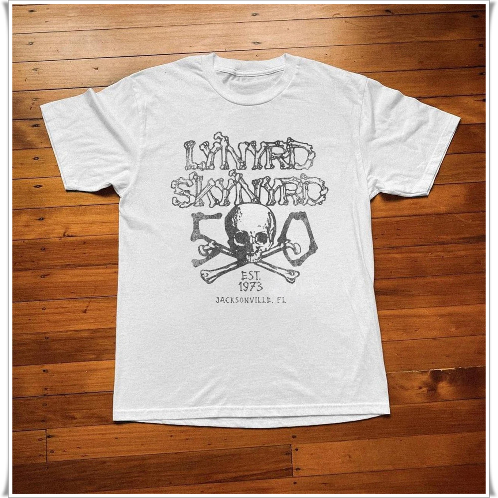 Lynyrd Skynyrd 50th Anniversary Unisex White T-Shirt, Size S-5XL