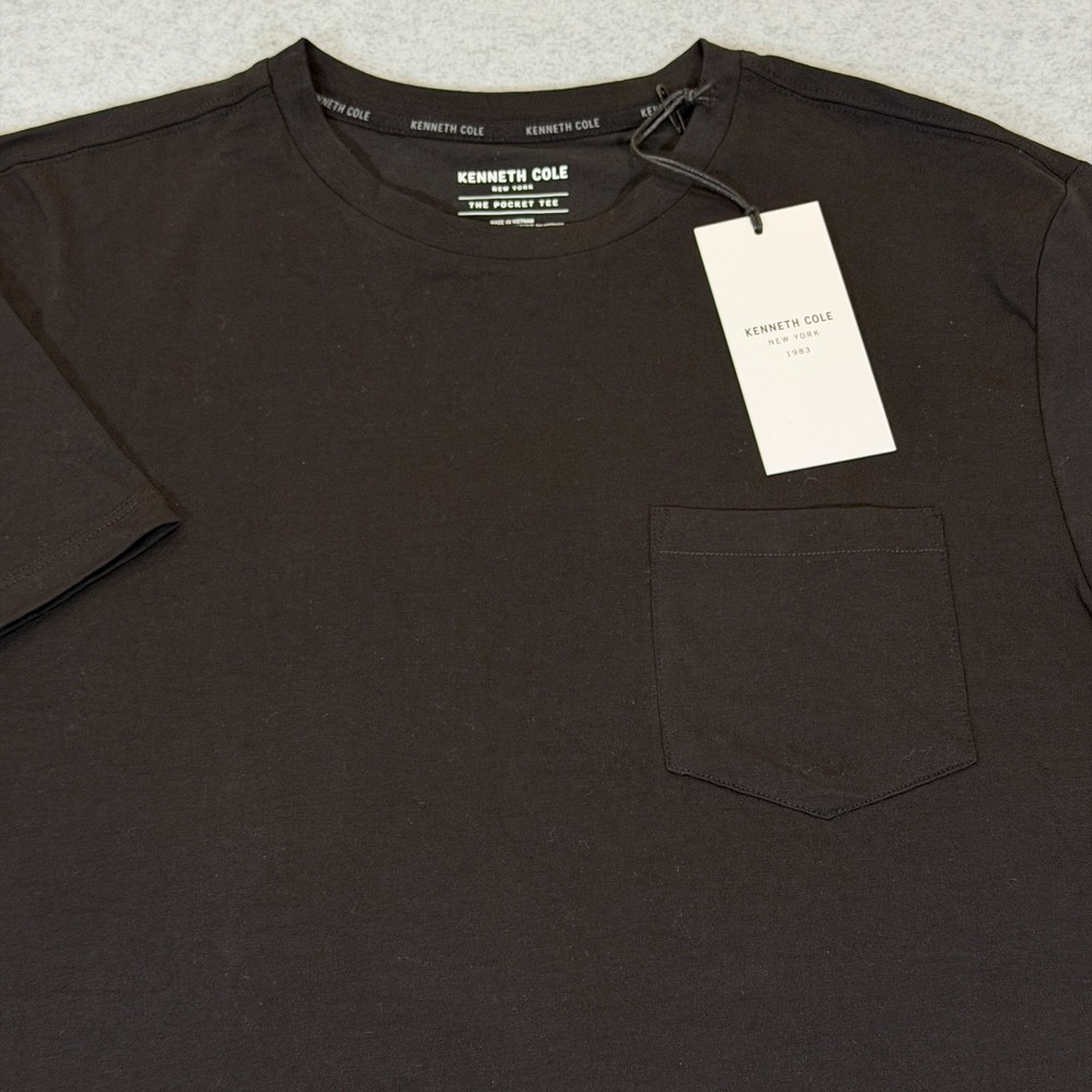 Kenneth Cole New York Men’s Short Sleeve Pocket Tee Small Black Stretch NWT