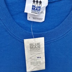 RARE Vintage Y2K Blue Man Group THE VENETIAN Size Small S T-Shirt Blue Art