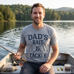 Mens Funny T Shirts Dads Bait and Tackle Sarcastic Fathers Day Graphic Novelty