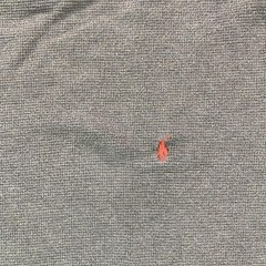 Polo Ralph Lauren Shirt Men MD Green Thermal Waffle Knit Long Sleeve Orange Pony