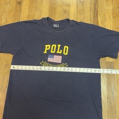 VTG 90s Polo Ralph Lauren T-Shirt Mens XL Blue Single Stitch USA Flag