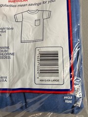 Vintage 1994 Bloopers Pocket T-Shirt Size 2XL Blue Made In USA Irregular