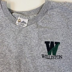 Vintage Williston School Cotton Exchange Embroidered Gray T-Shirt Size XL USA