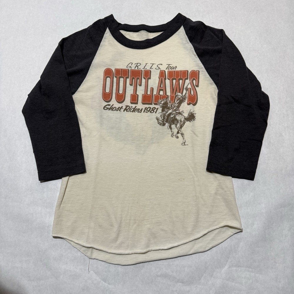 Vintage 80s Outlaws Raglan T Shirt Small Rock Concert 1981 Tour