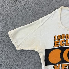 Vintage Kenya Solar Eclipse Shirt Adult Small White Short Sleeve 80s Outdoor USA