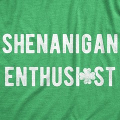 Mens Shenanigan Enthusiast T Shirt Funny St Patricks Day Party Novelty Tee