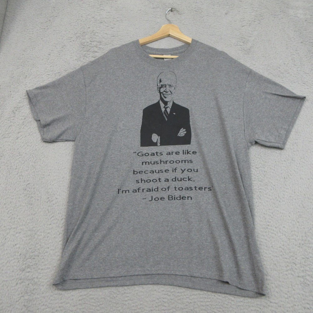 Joe Biden Shirt Mens XL Gray Funny Quote Tee Gildan Heavy Cotton Graphic Novelty
