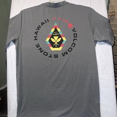 Volcom Stone Hawaii Logo T Shirt Mens S Gray Skate Surf Tee Anti-UV 50+ UPF