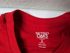 Seven Oaks T Shirt Men’s M Red Graphic I Like Bacon On My Table Funny Quote